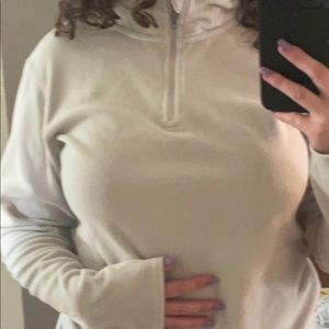 CREAM FLEECE QUARTER ZIP